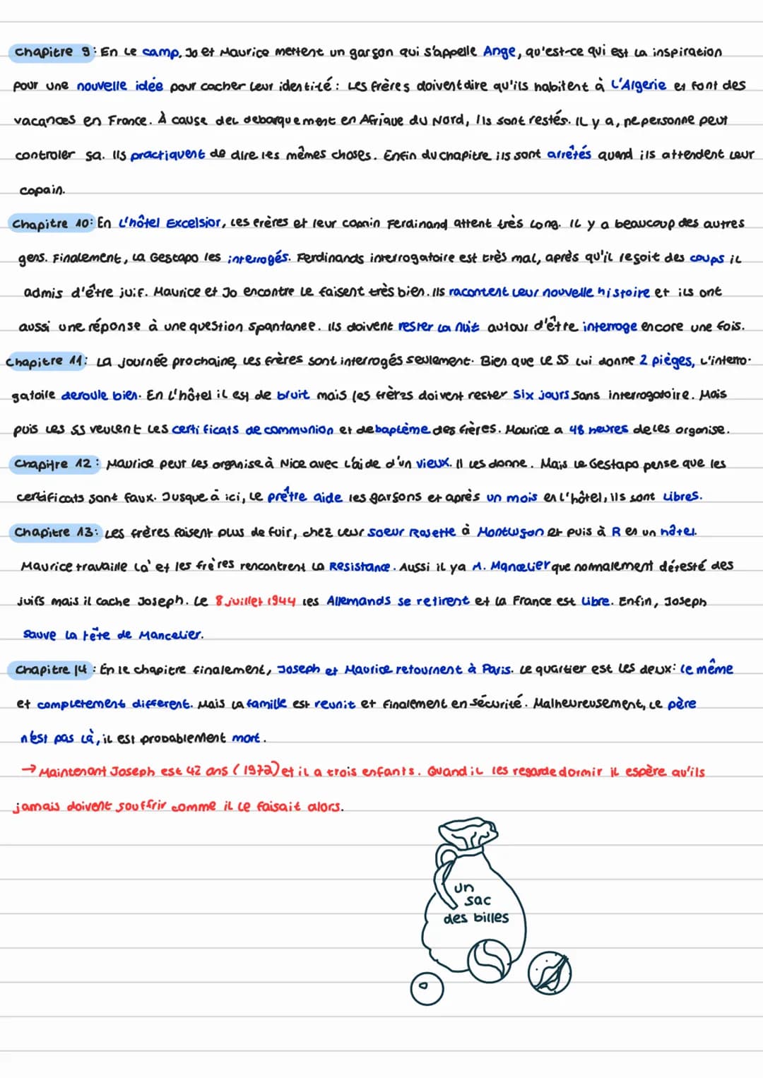 FRANZÖSISCH KA.4
RÉSUMÉ
Chapitre 1: Dans le premier chapitre, Joseph raconte de son enface heureuse à Paris. On aussi apprend plus
sur l'his