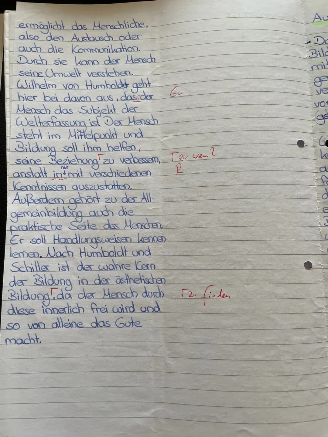 Aufgabe 3.
- Im folgendem Text steht die
Frage, inwiefern Allgemeinbildung
als Mittel zur Verhinderung von
gewalttätigem Verhalten dienen
ka