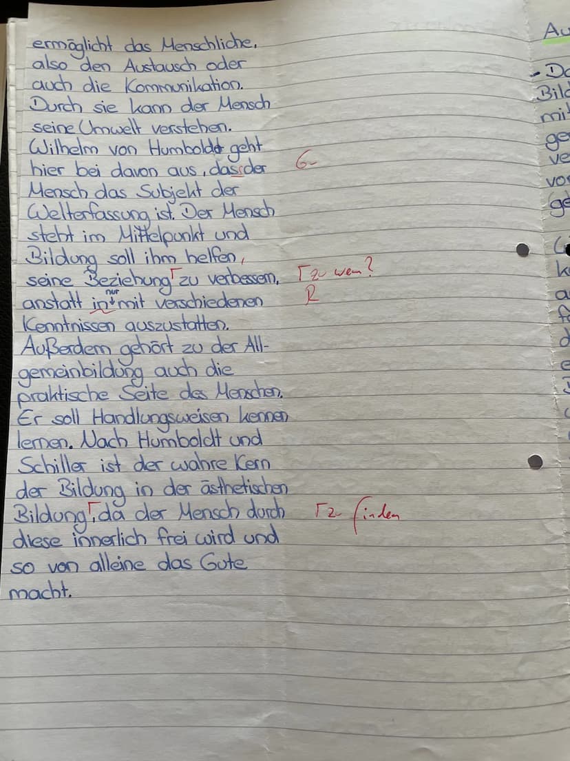Aufgabe 3.
- Im folgendem Text steht die
Frage, inwiefern Allgemeinbildung
als Mittel zur Verhinderung von
gewalttätigem Verhalten dienen
ka