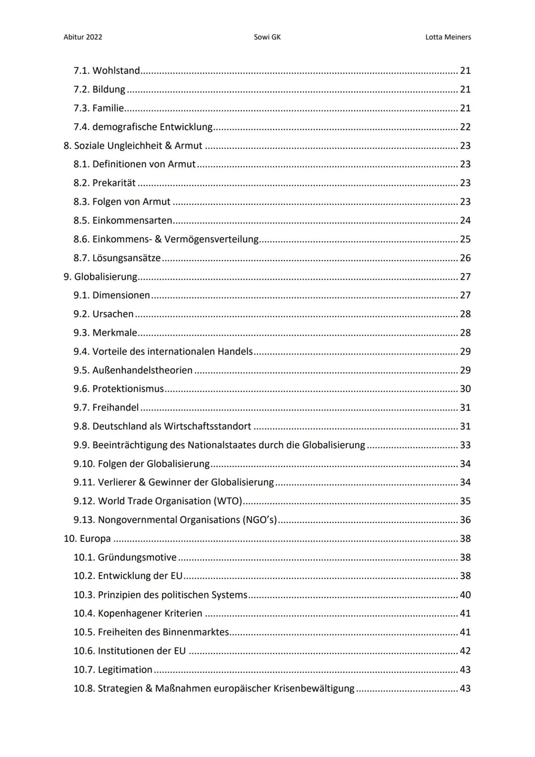 Abitur 2022
Sowi GK
Inhalt
1. Wirtschaftsziele
1.1. Stabilitäts- & Wachstumsgesetz.
1.2. Primärziele
1.3. Sekundärziele..
1.4. Magisches Vie