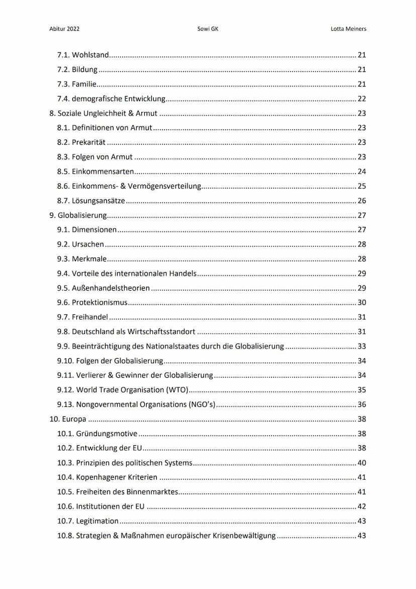 Abitur 2022
Sowi GK
Inhalt
1. Wirtschaftsziele
1.1. Stabilitäts- & Wachstumsgesetz.
1.2. Primärziele
1.3. Sekundärziele..
1.4. Magisches Vie