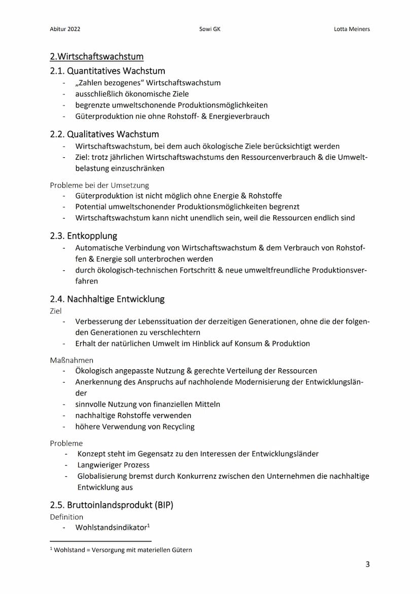 Abitur 2022
Sowi GK
Inhalt
1. Wirtschaftsziele
1.1. Stabilitäts- & Wachstumsgesetz.
1.2. Primärziele
1.3. Sekundärziele..
1.4. Magisches Vie