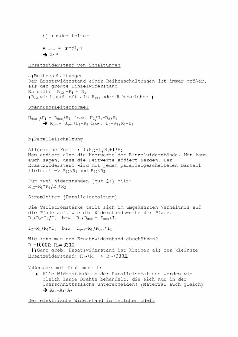Widerstande-Zusammenfassung
Der elektrische Widerstand
Der elektrische Widerstand R gibt an, wie stark der
elektrische Strom beim fließen be