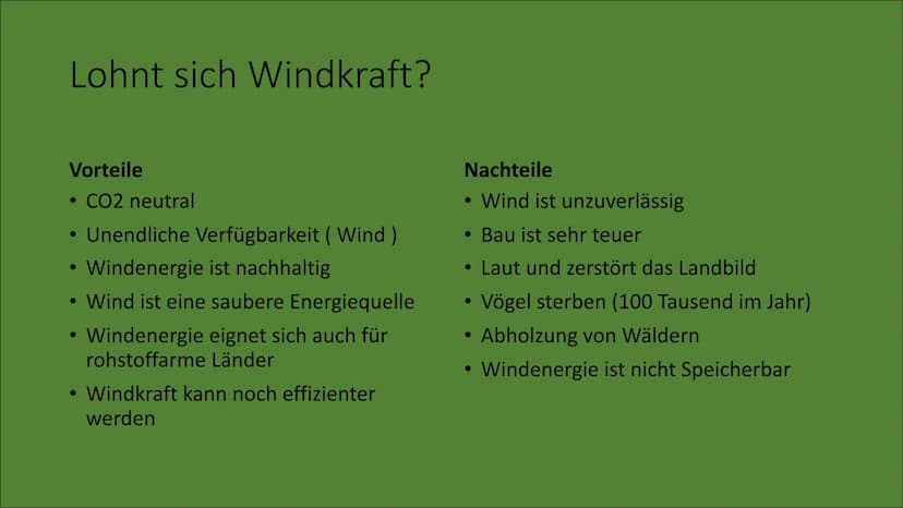 Windkraft
Marc, Gabriel und Bennet .
.
.
.
●
.
.
.
Aufbau
Funktion
Inhaltsverzeichnis
Darf man ein Windrad im Garten bauen?
Onshore & offsho