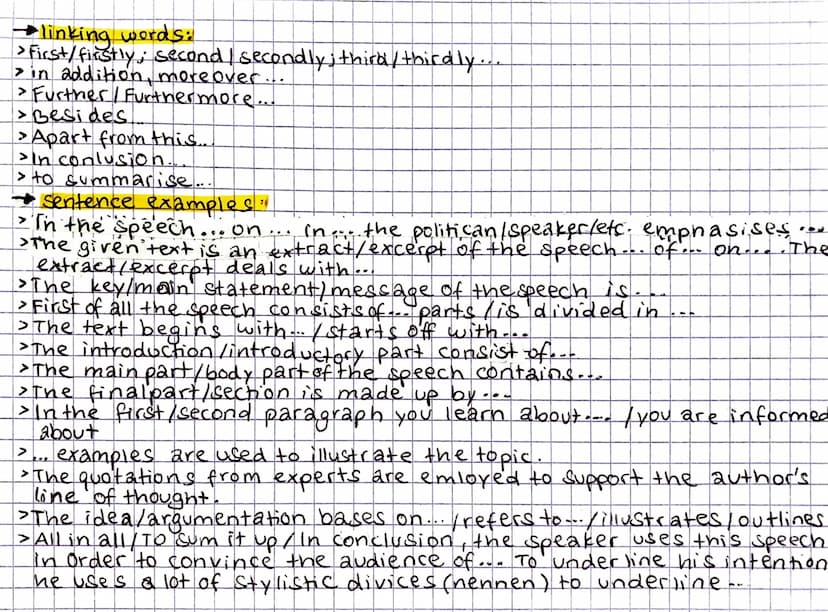 > Wer? (speaker)
> warum? (occasion)
> wo? (place)
> wann? (time)
> anwen? (target audience)
> Kern aussage/Problematik herausfinden
> Fakte