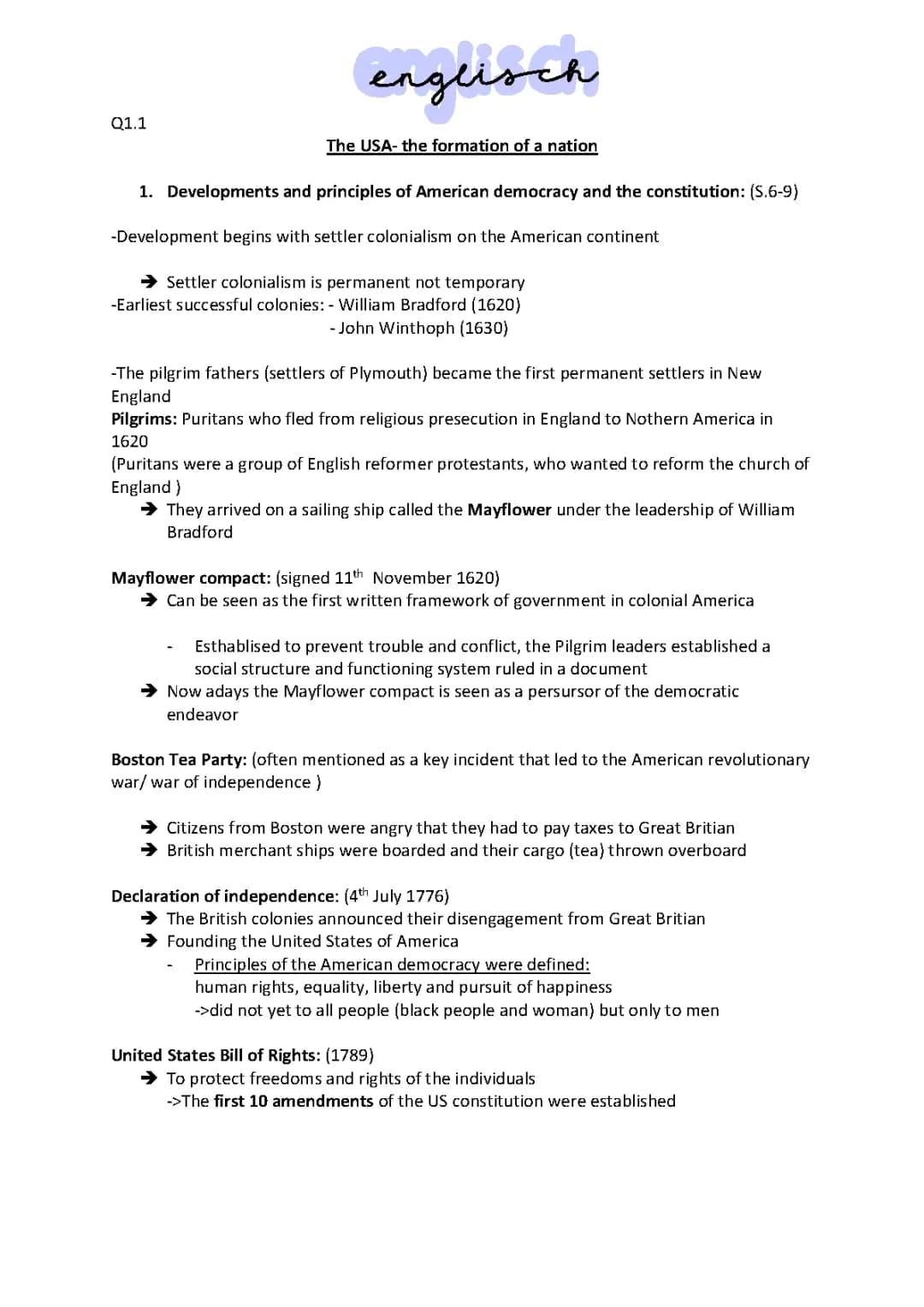 The USA - the formation of a nation 