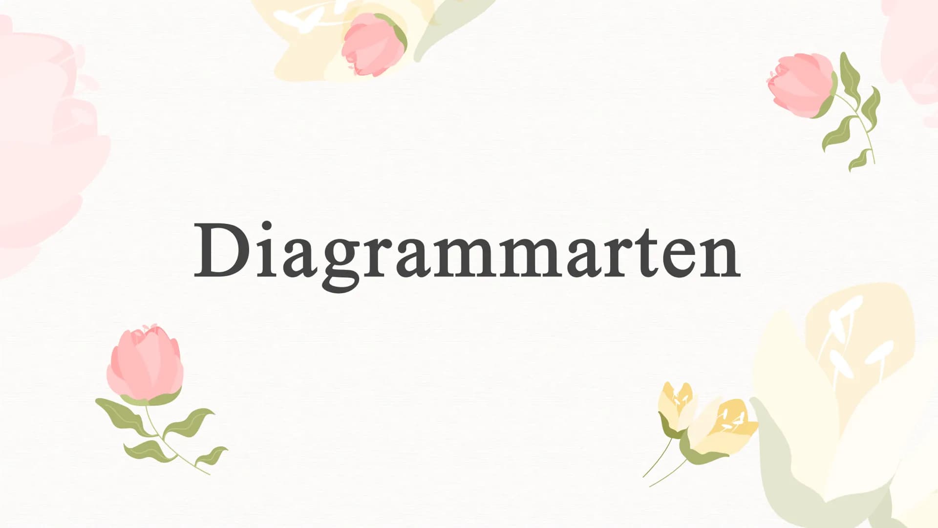 Diagrammarten Inhaltsverzeichnis
01
Einleitung
Inhalt dieser Präsentation, was
sind Diagramme eigentlich?
02
Diagrammarten
Verschiedene Diag