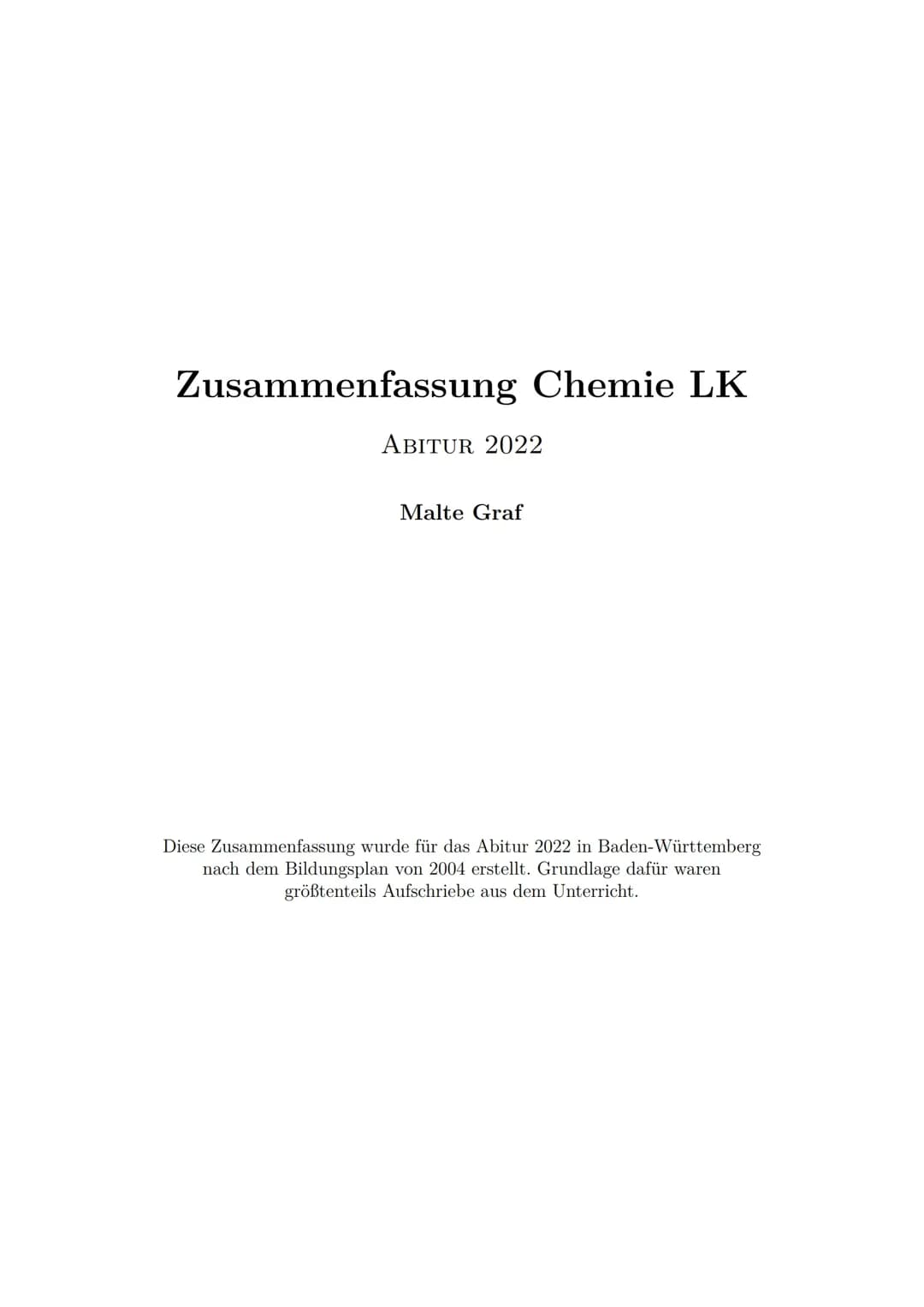 Chemie Abitur BW 2024: Aufgaben, Zusammenfassungen & was du wissen musst!