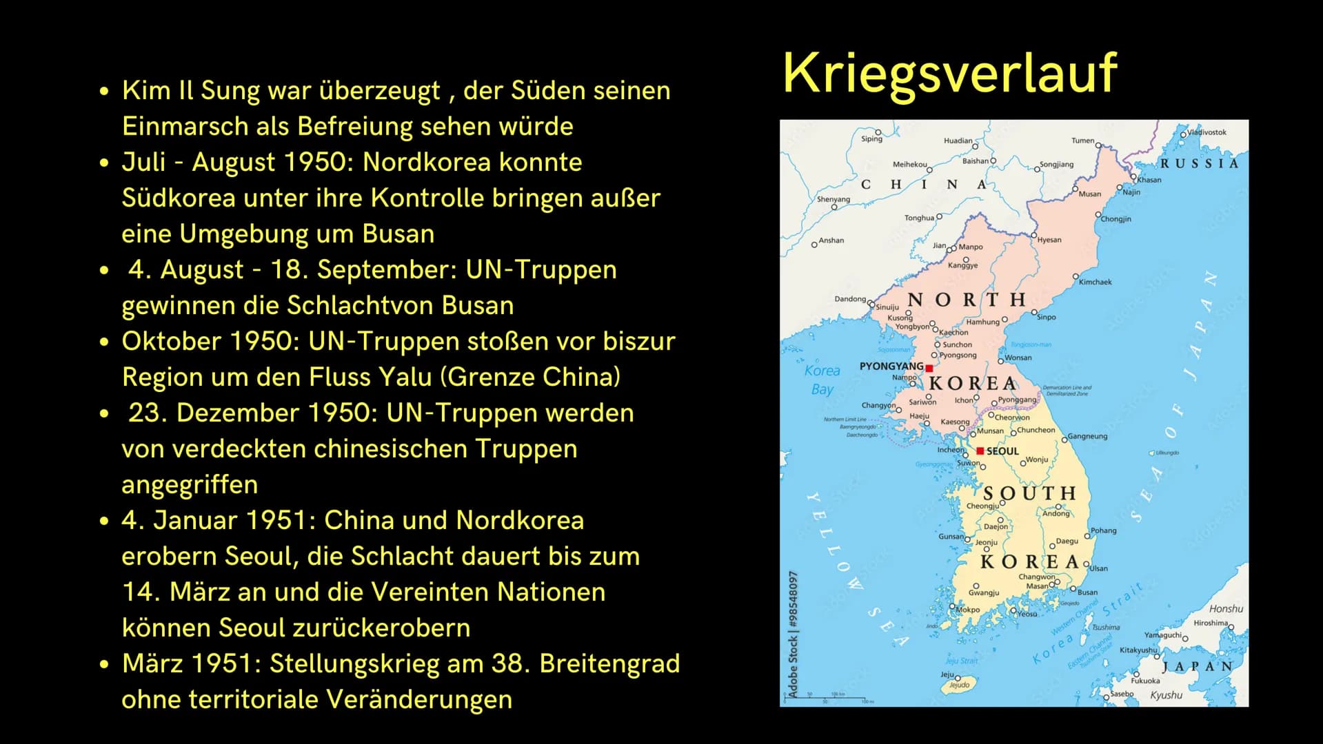 1950-1953
- Der Koreakrieg Der
Koreakrieg
Das passierte von 1950 - 1953
und so beeinflusste es das Leben
der Menschen
1. Allgemeines
2. Wie 