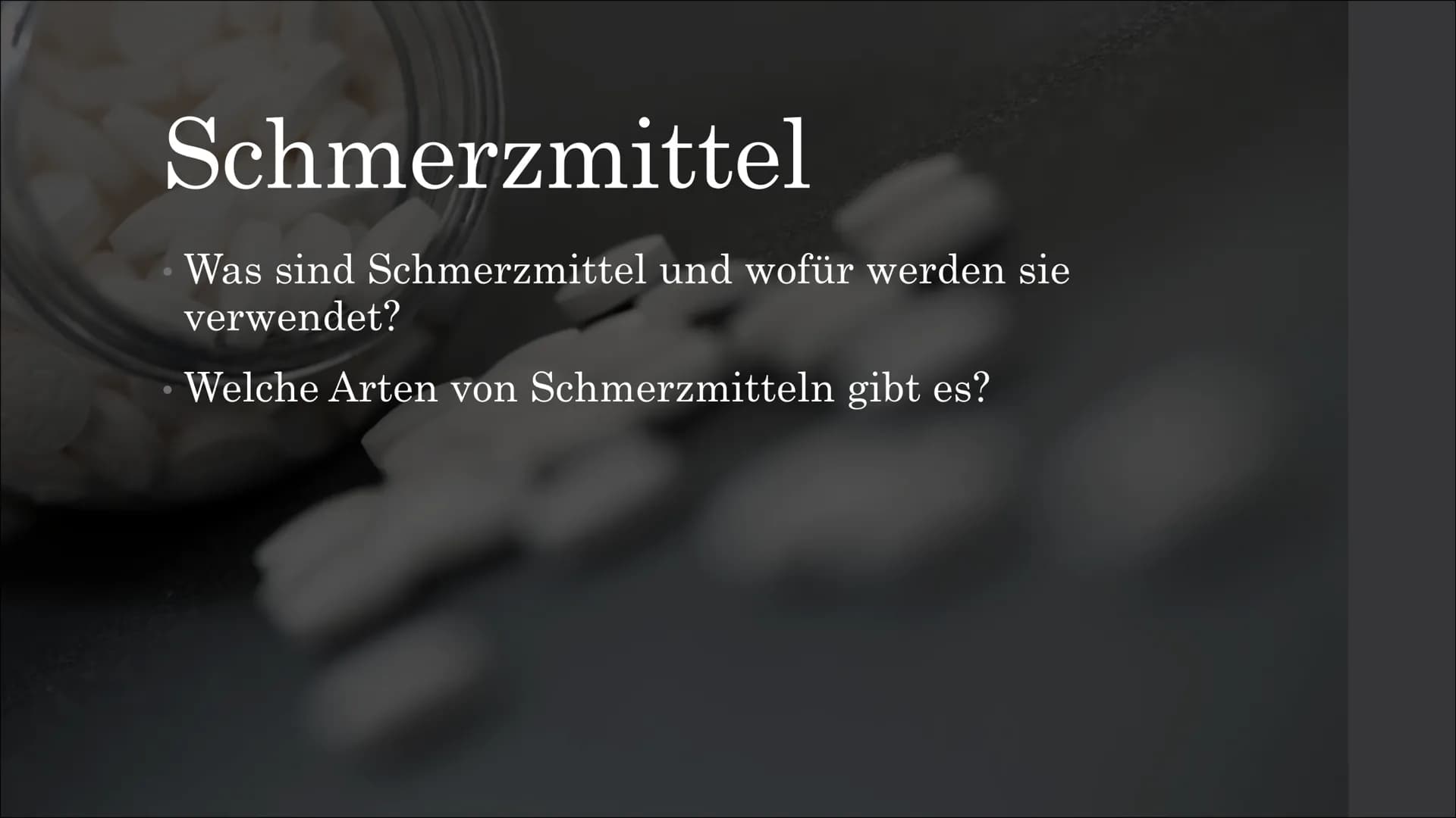 Schmerzmittel Schmerzmittel
Inhaltsangabe Schmerzmittel
Was sind Schmerzmittel und wofür werden sie
verwendet? Schmerzmittel
Was sind Schmer