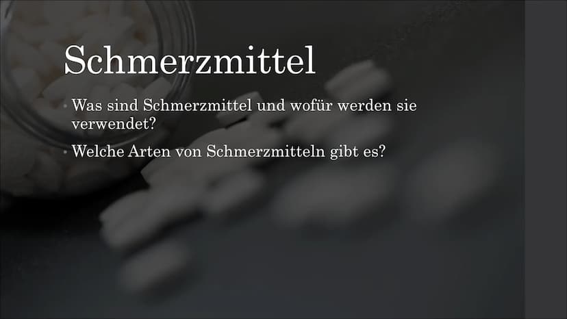 Schmerzmittel Schmerzmittel
Inhaltsangabe Schmerzmittel
Was sind Schmerzmittel und wofür werden sie
verwendet? Schmerzmittel
Was sind Schmer