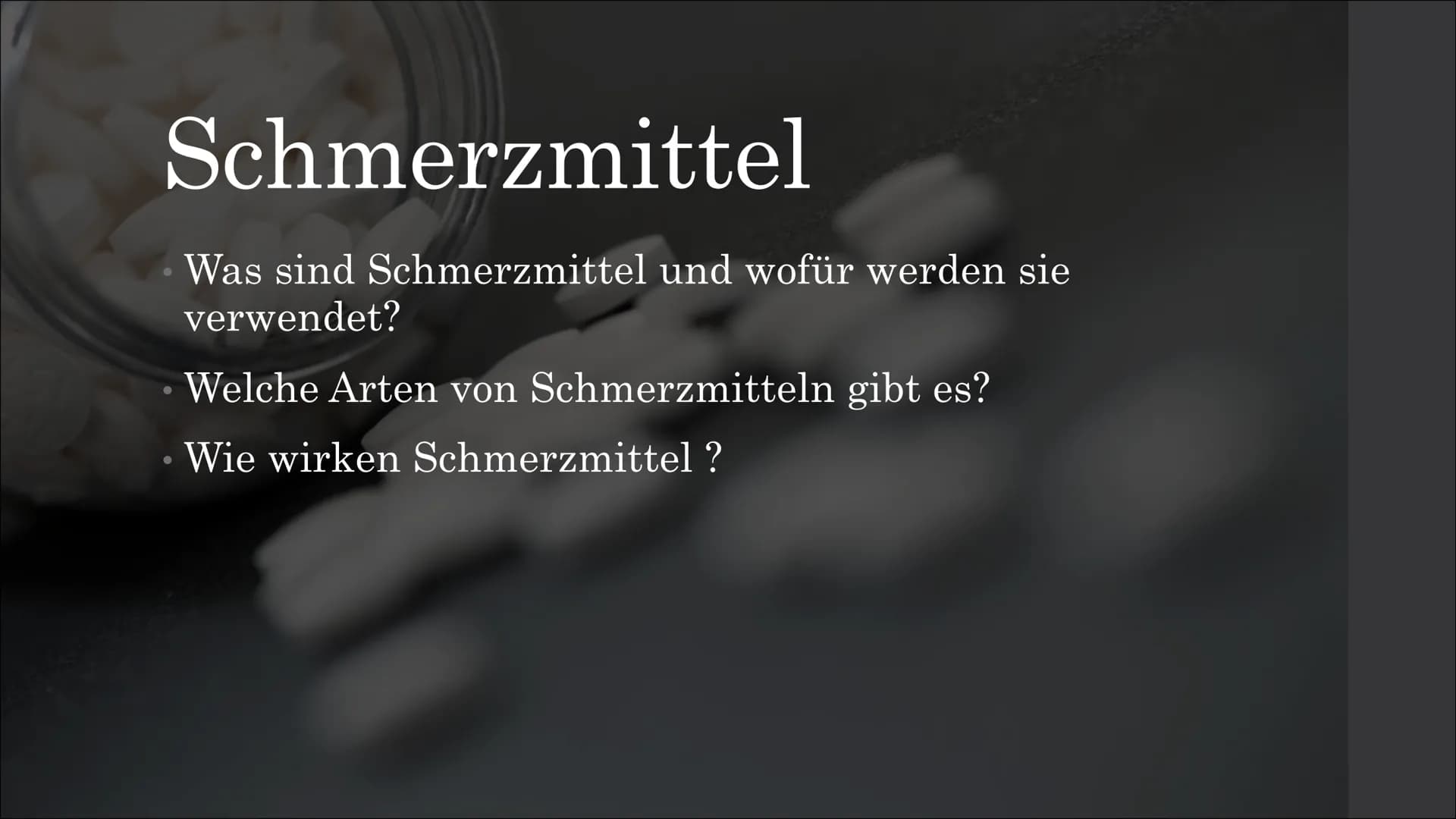 Schmerzmittel Schmerzmittel
Inhaltsangabe Schmerzmittel
Was sind Schmerzmittel und wofür werden sie
verwendet? Schmerzmittel
Was sind Schmer