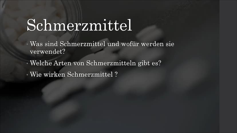 Schmerzmittel Schmerzmittel
Inhaltsangabe Schmerzmittel
Was sind Schmerzmittel und wofür werden sie
verwendet? Schmerzmittel
Was sind Schmer