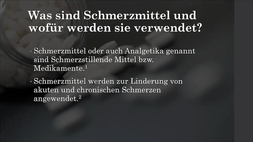 Schmerzmittel Schmerzmittel
Inhaltsangabe Schmerzmittel
Was sind Schmerzmittel und wofür werden sie
verwendet? Schmerzmittel
Was sind Schmer