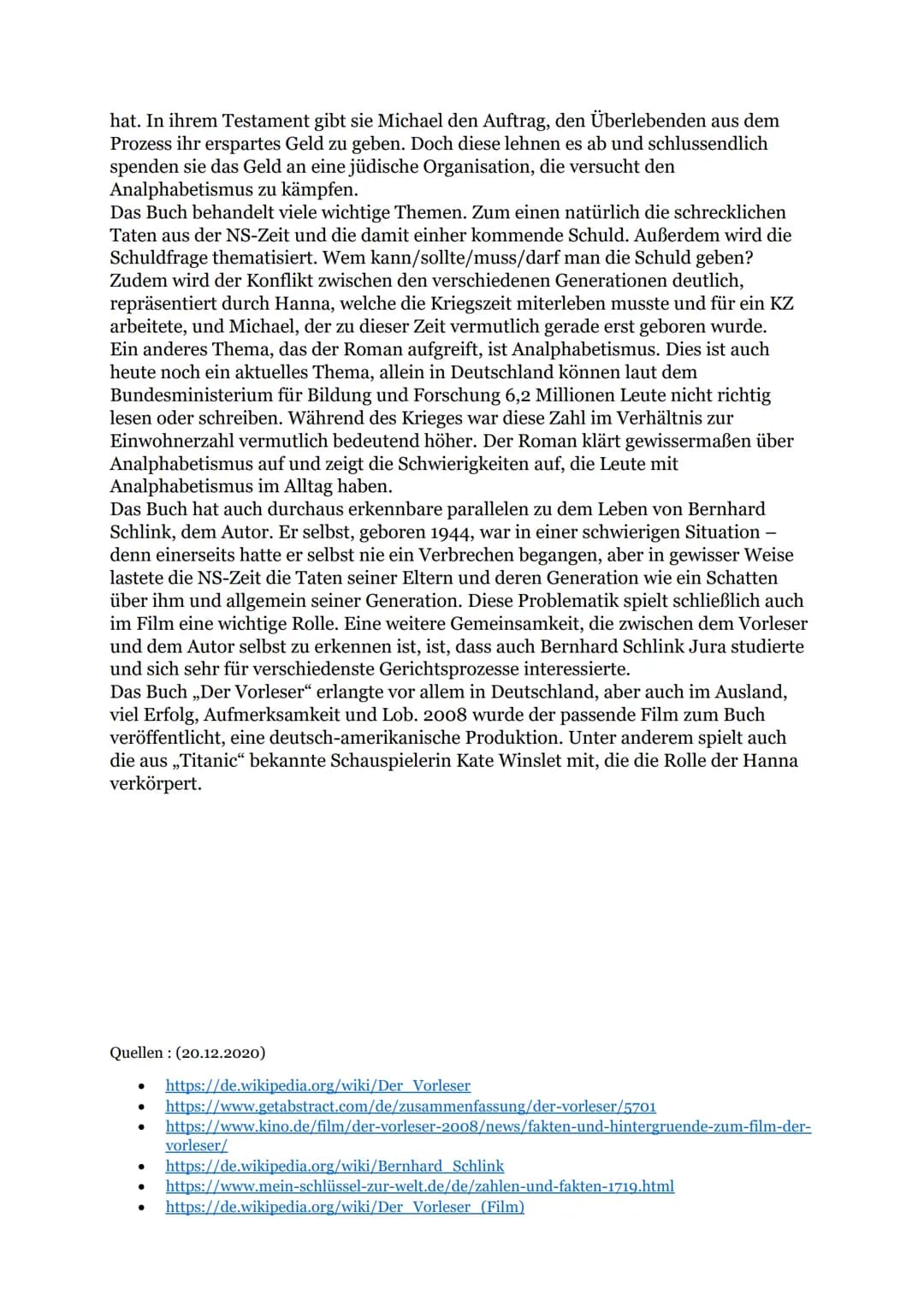 Bernhard
Schlink
Der Vorleser
DER VORLESER-VON BERNHARD SCHLINK
„Der Vorleser" ist ein Roman aus dem Jahr 1995 von dem
deutschen Schriftstel