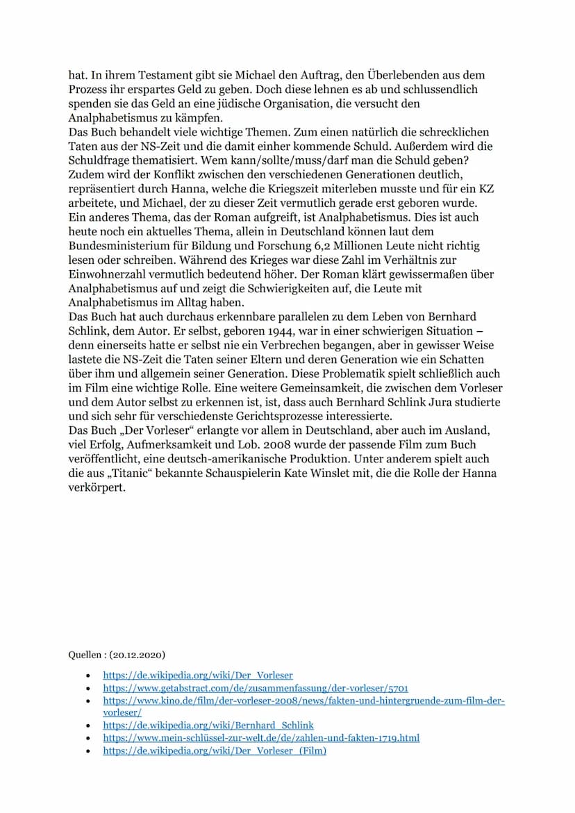 Bernhard
Schlink
Der Vorleser
DER VORLESER-VON BERNHARD SCHLINK
„Der Vorleser" ist ein Roman aus dem Jahr 1995 von dem
deutschen Schriftstel