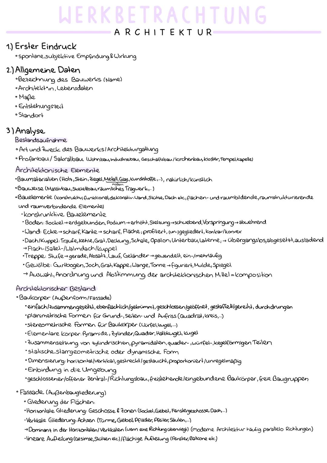 Werkbetrachtung Architektur