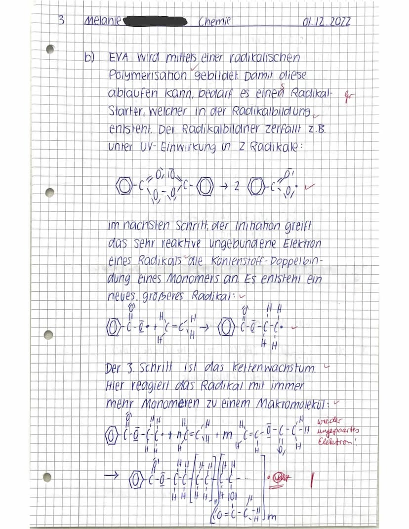Ch 12.1
Name: Melanie
Klausur Nr. 1
Punkte:
Aufgabe 1:
MARLINO ist ein synthetischer Faden aus Polyglykolsäure. Anders als bei nicht-resorbi