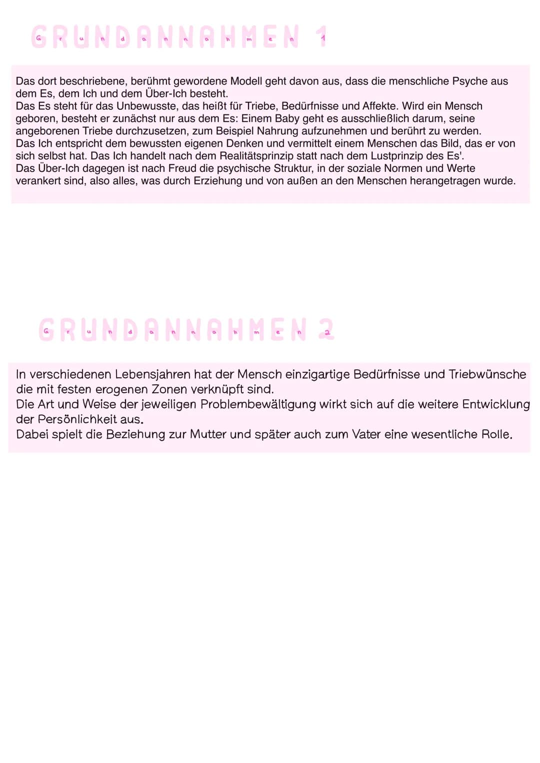 GRUNDANNAHMEN 1
Das dort beschriebene, berühmt gewordene Modell geht davon aus, dass die menschliche Psyche aus
dem Es, dem Ich und dem Über