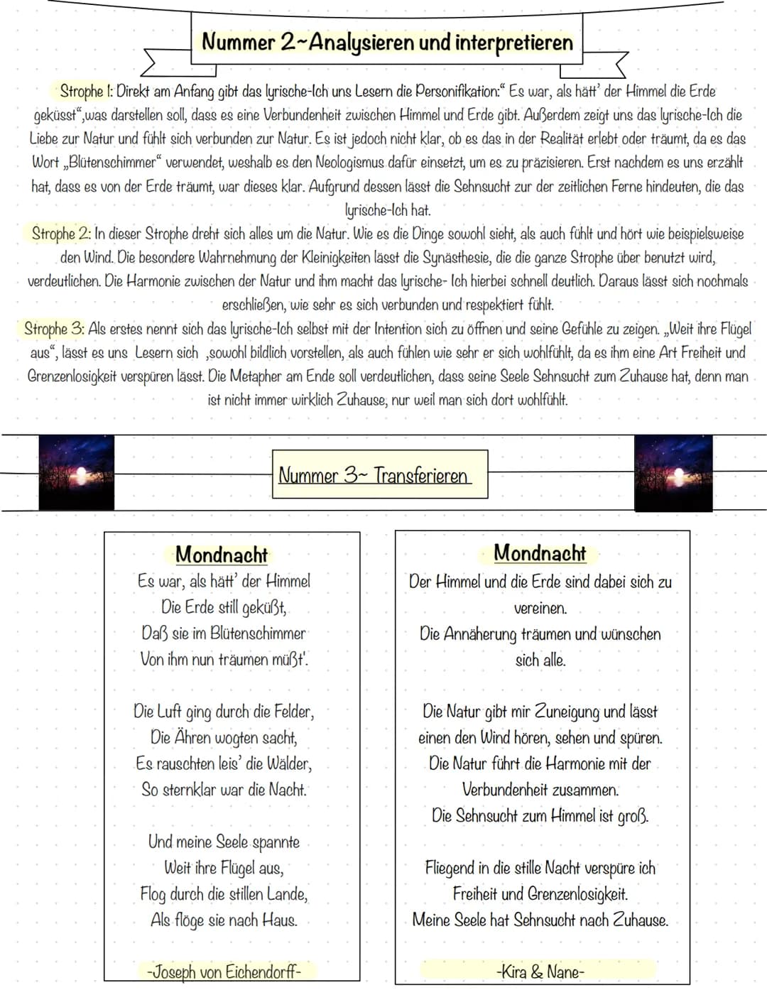 Mondnacht Eichendorff Analyse PDF 🌙 - Gedichtanalyse und Interpretation
