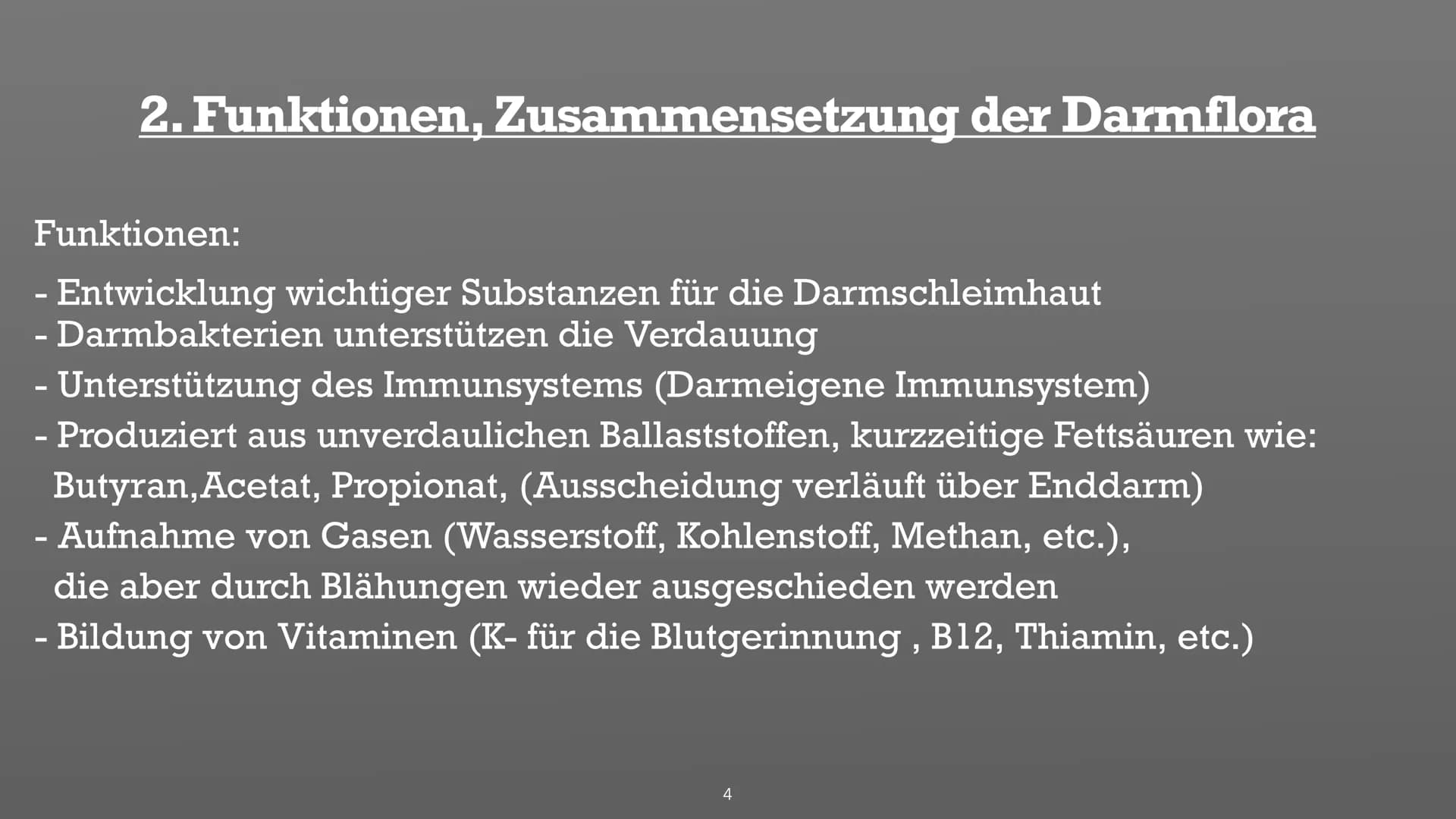 Symbiose- Darmflora
添 Handout Biologie: Symbiose Darmflora
Gliederung:
1. Was ist eigentlich Darmflora?
2. Funktionen, Zusammensetzung der D