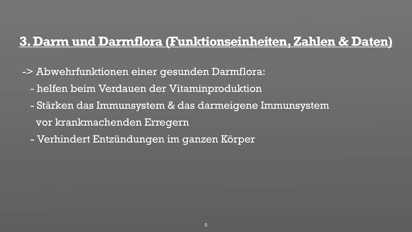 Symbiose- Darmflora
添 Handout Biologie: Symbiose Darmflora
Gliederung:
1. Was ist eigentlich Darmflora?
2. Funktionen, Zusammensetzung der D