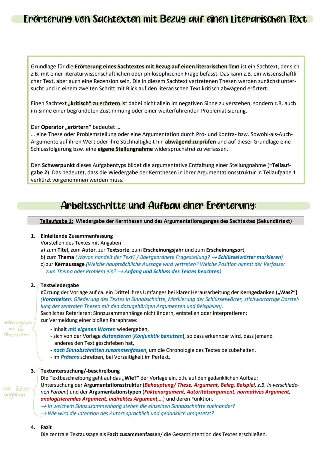 Erörterung von Sachtexten mit Bezug auf einen Literarischen Text
Grundlage für die Erörterung eines Sachtextes mit Bezug auf einen literaris