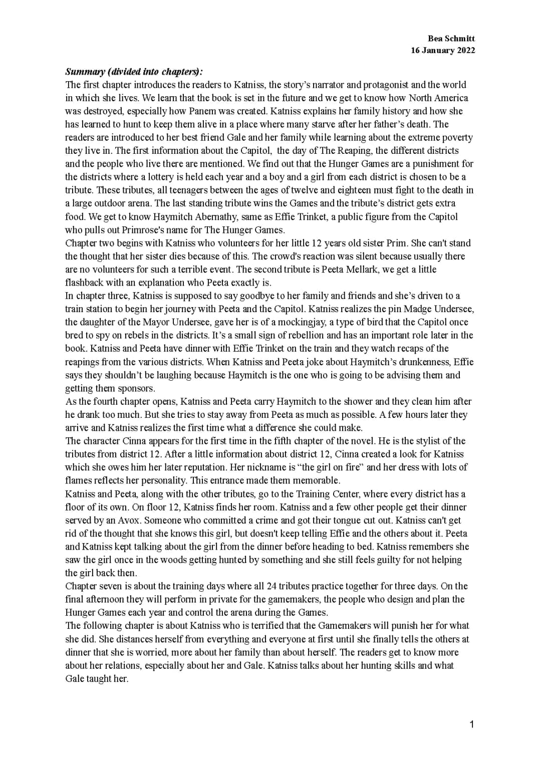 The Hunger Games: Chapter Summaries, Characters, and More!