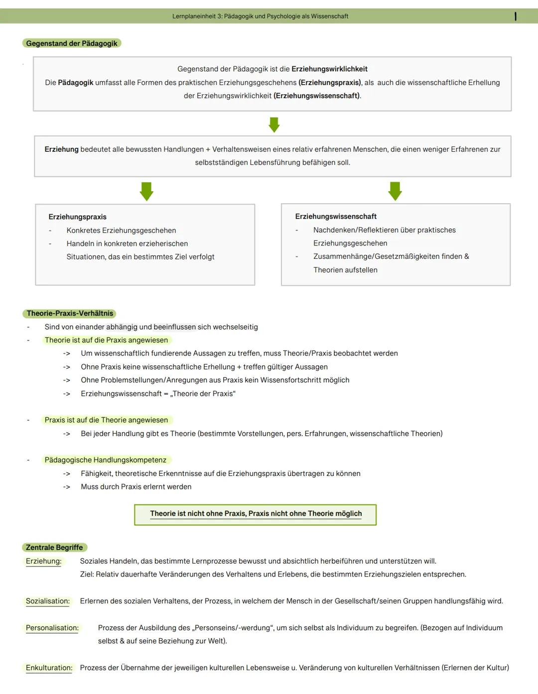 Gegenstand der Pädagogik
Gegenstand der Pädagogik ist die Erziehungswirklichkeit
Die Pädagogik umfasst alle Formen des praktischen Erziehung