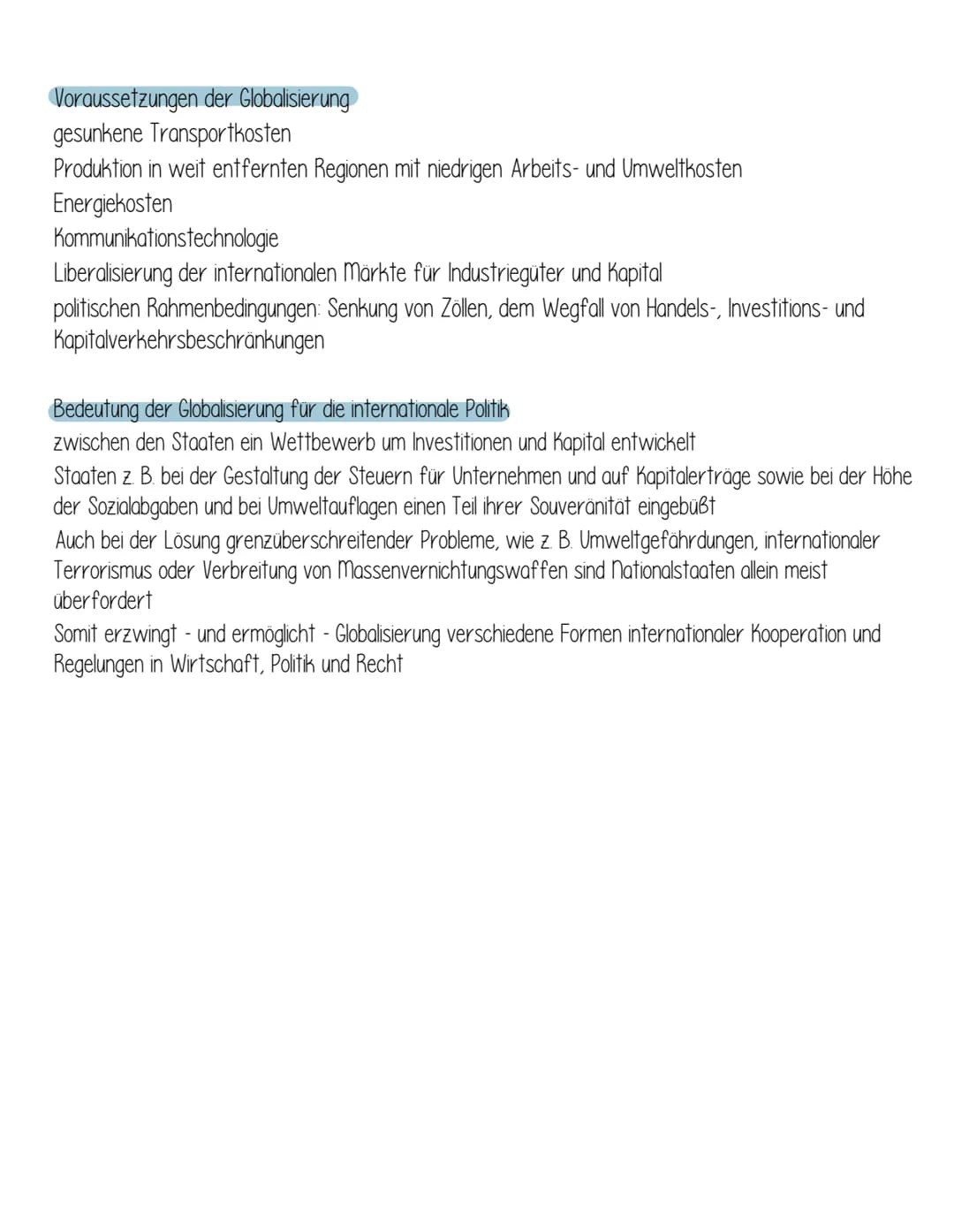 Globalisichung
Es findet eine zunehmende Dynamik des weltwirtschaftlichen Strukturwandels statt durch
grundlegend veränderte Wettbewerberssi