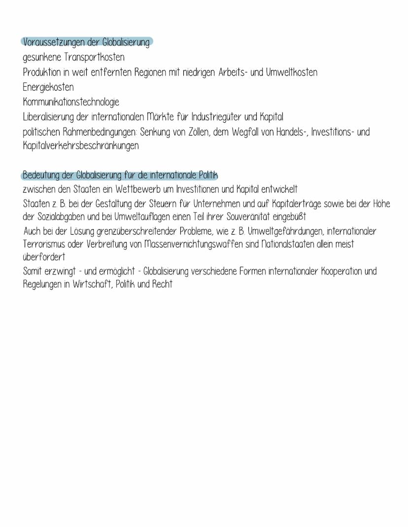Globalisichung
Es findet eine zunehmende Dynamik des weltwirtschaftlichen Strukturwandels statt durch
grundlegend veränderte Wettbewerberssi