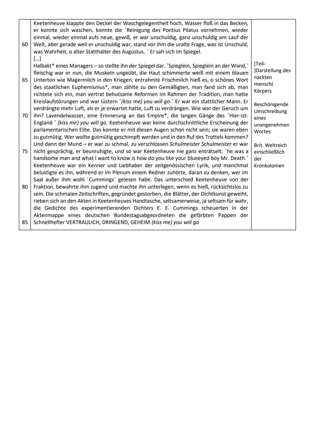 Erwartungshorizont
Thomas Buck, Larissa Wiegel Q12
Inhaltlich:
Frost-Forestier
● Wecker klingelt
● Vögel zwitschern
- Das Treibhaus
Er steht