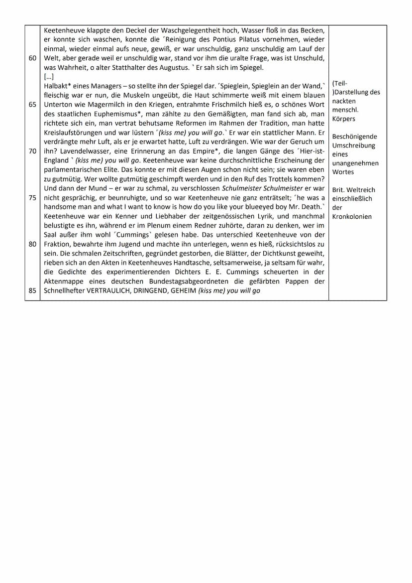 Erwartungshorizont
Thomas Buck, Larissa Wiegel Q12
Inhaltlich:
Frost-Forestier
● Wecker klingelt
● Vögel zwitschern
- Das Treibhaus
Er steht
