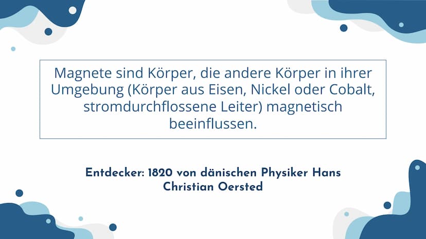 ●
Magnete und
magnetische Felder
von Mia Edelmann Gliederung:
1. Definition + Entdecker des Magneten
2. Arten von Magneten
3. Magnetpole
4. 