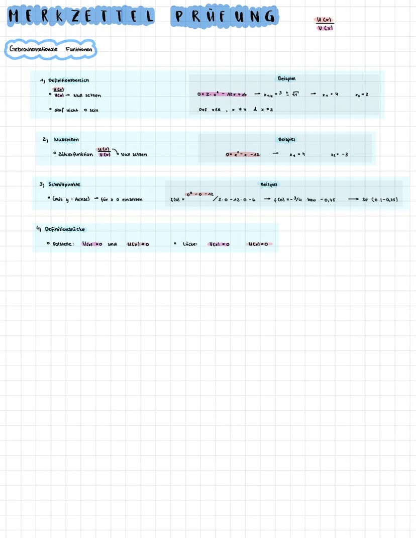 Integrationsgrenzen
A
A
X
g(x)
((x)
Quotientenregel
f (x)
f(x) = x²
Bestimmtes Integral
A =
Austieg von Geraden
A
an Ice
=
✓ F(x)
(Stammtuuk