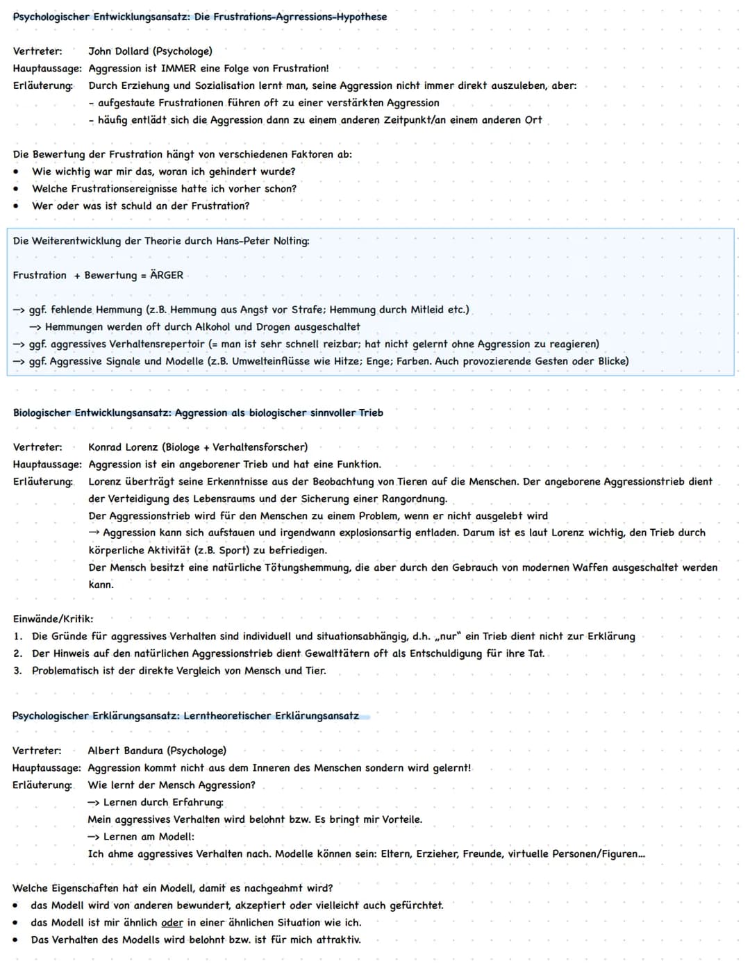 # Psychologischer Entwicklungsansatz: Die Frustrations-Agrressions-Hypothese

Vertreter: John Dollard (Psychologe)

Hauptaussage: Aggression
