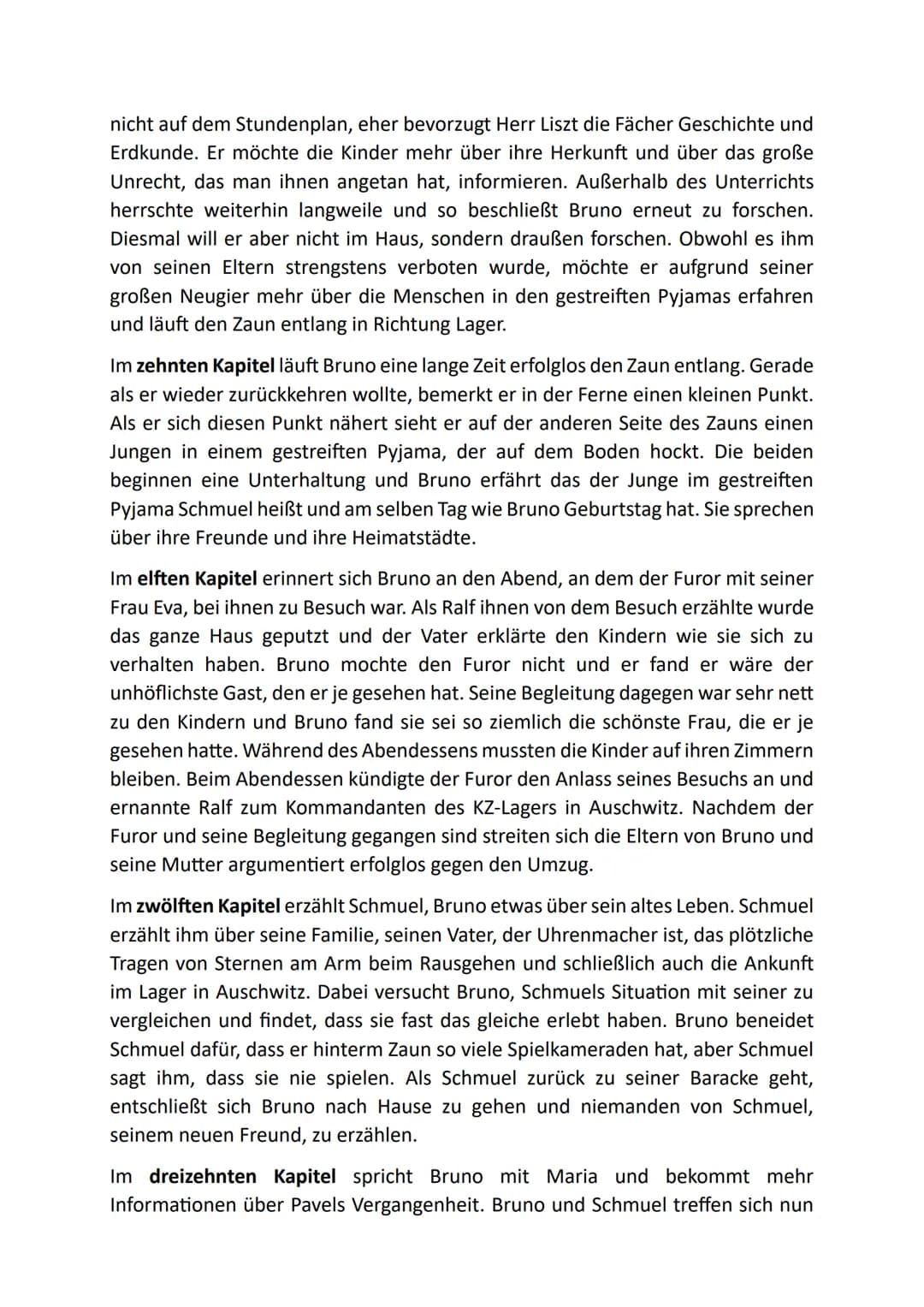 Kapitelzusammenfassung
Im ersten Kapitel des Romans "Der Junge im gestreiften Pyjama" von John Boyne,
der 2006 veröffentlicht wurde, beobach