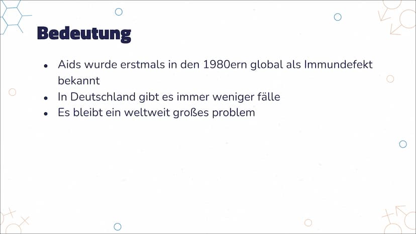 정
Aids
HIV
Von Marie Übersicht
AIDS Ausbruch
Bedeutung
1.
2.
3. Infektion
4. Infektionsverlauf & Symptome
5. Latenzphase
6. AIDS-Phase
7.
8.