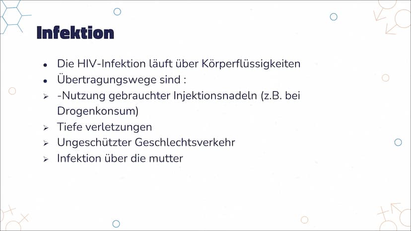 정
Aids
HIV
Von Marie Übersicht
AIDS Ausbruch
Bedeutung
1.
2.
3. Infektion
4. Infektionsverlauf & Symptome
5. Latenzphase
6. AIDS-Phase
7.
8.