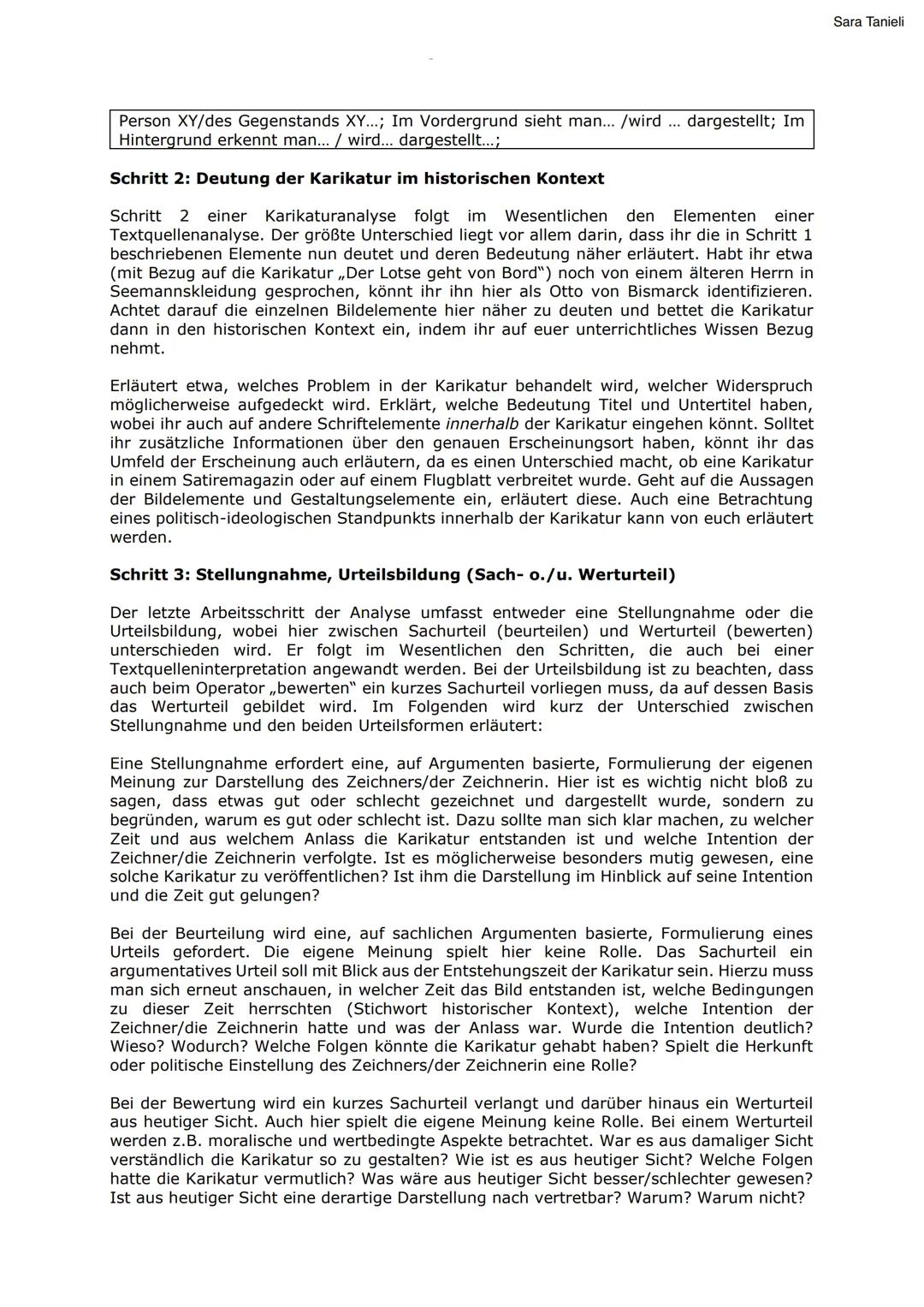 Sara Tanieli

Das Verfassen einer Karikaturanalyse

Schritt 1: Eine Karikatur analysieren

A) Die Karikatur untersuchen und charakterisieren