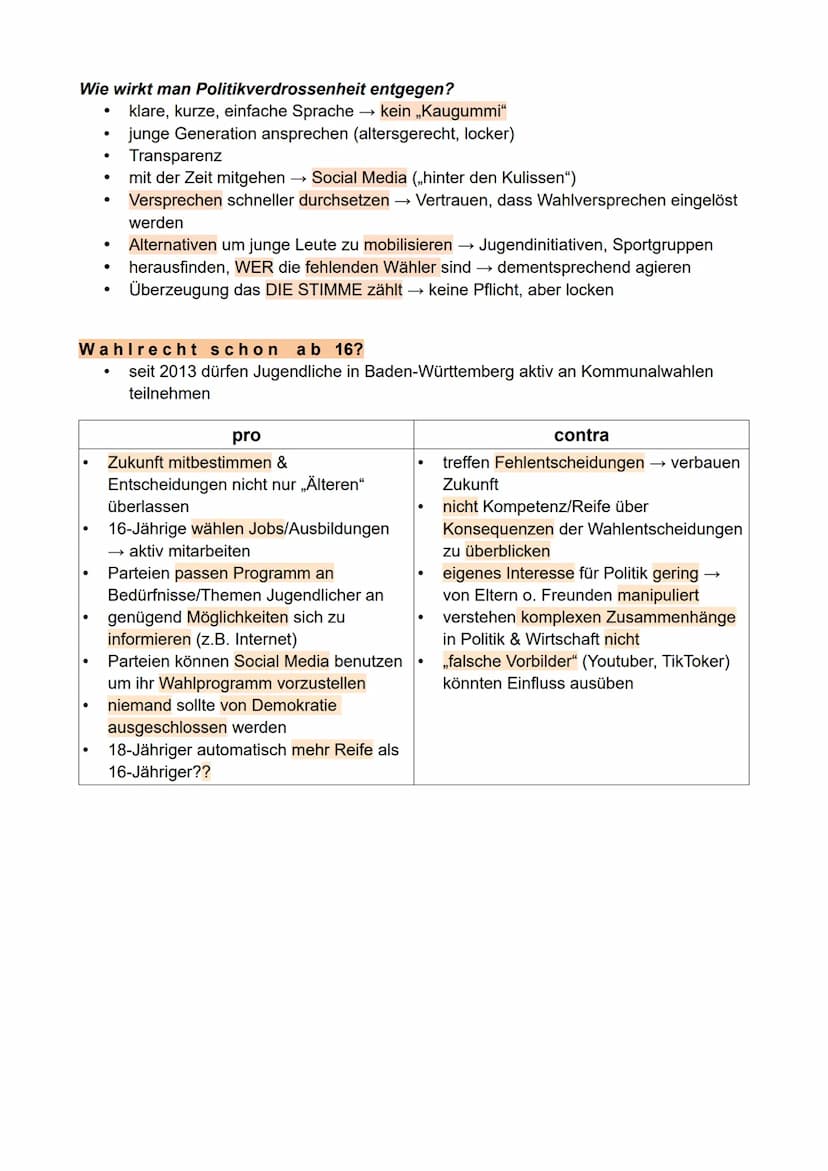 Thema 3: Parteien und Demokratien
Parteien:
●
Funktionen von Parteien
➤ Partizipationsfunktion
Zusammenschlüsse von Bürgern mit gemeinsamen 