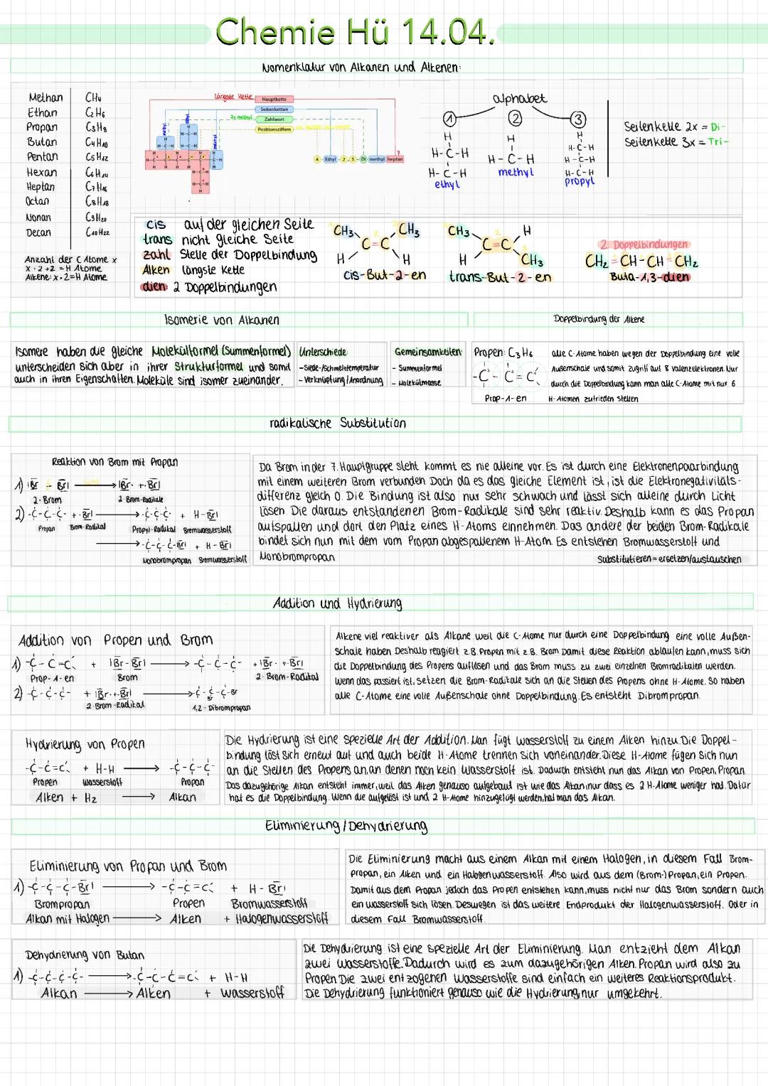 Alkane, Alkene, Alkine: Übungen, Erklärungen und Lösungen für Kids