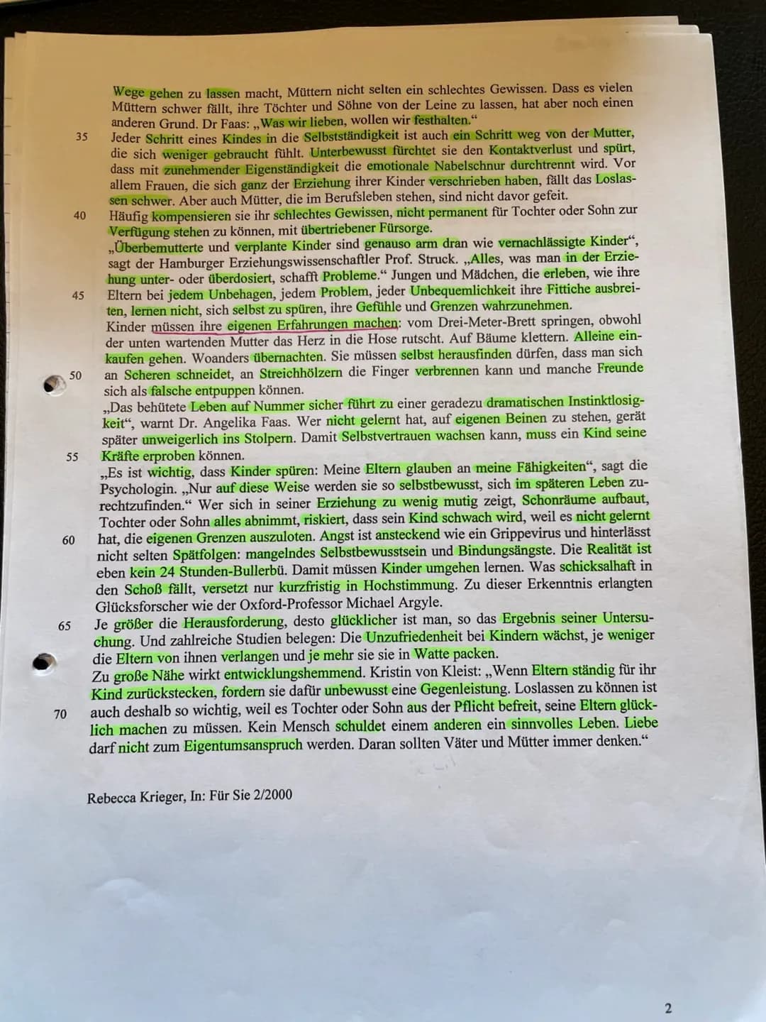 10
15
20
25
30
5
Pädagogik LK QI
1. Klausur
Freud /Erikson
Gesamtschule
30.09.2020
Aufgabenstellung:
1. Formulieren Sie den Hauptgedanken de