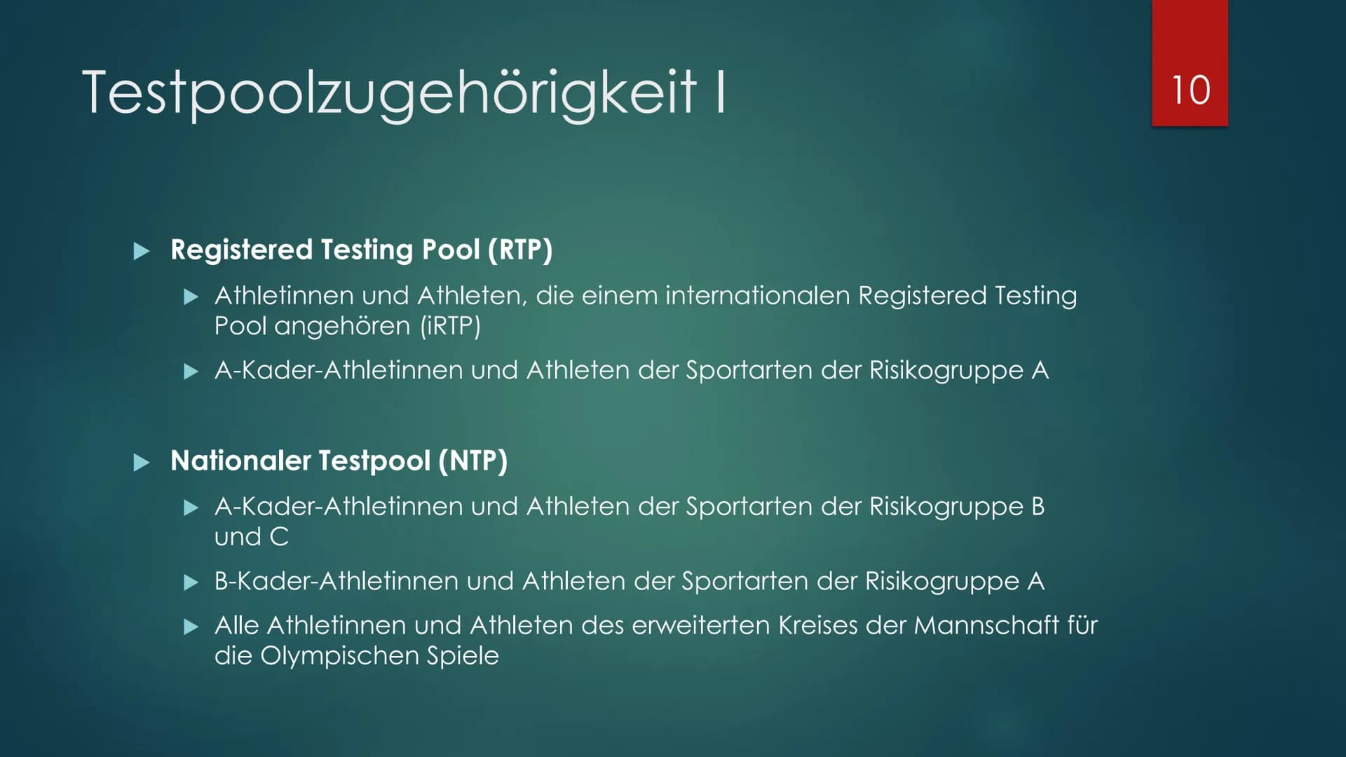 Doping
SCHUNK, NELE, QIC Inhaltsverzeichnis
► Was ist Doping?
► Hintergrund
NEM
Verantwortlichkeit des Athleten
Dopingkontrollen
Wer kann ko
