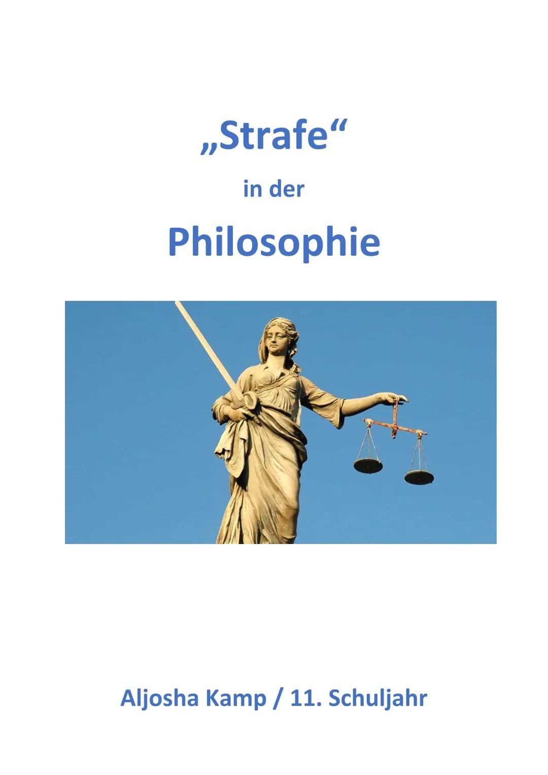 ,,Strafe"
in der
Philosophie
Aljosha Kamp / 11. Schuljahr Inhalt
Definition von Strafe.
Geschichtlicher Hintergrund
Straftheorien
Entstanden