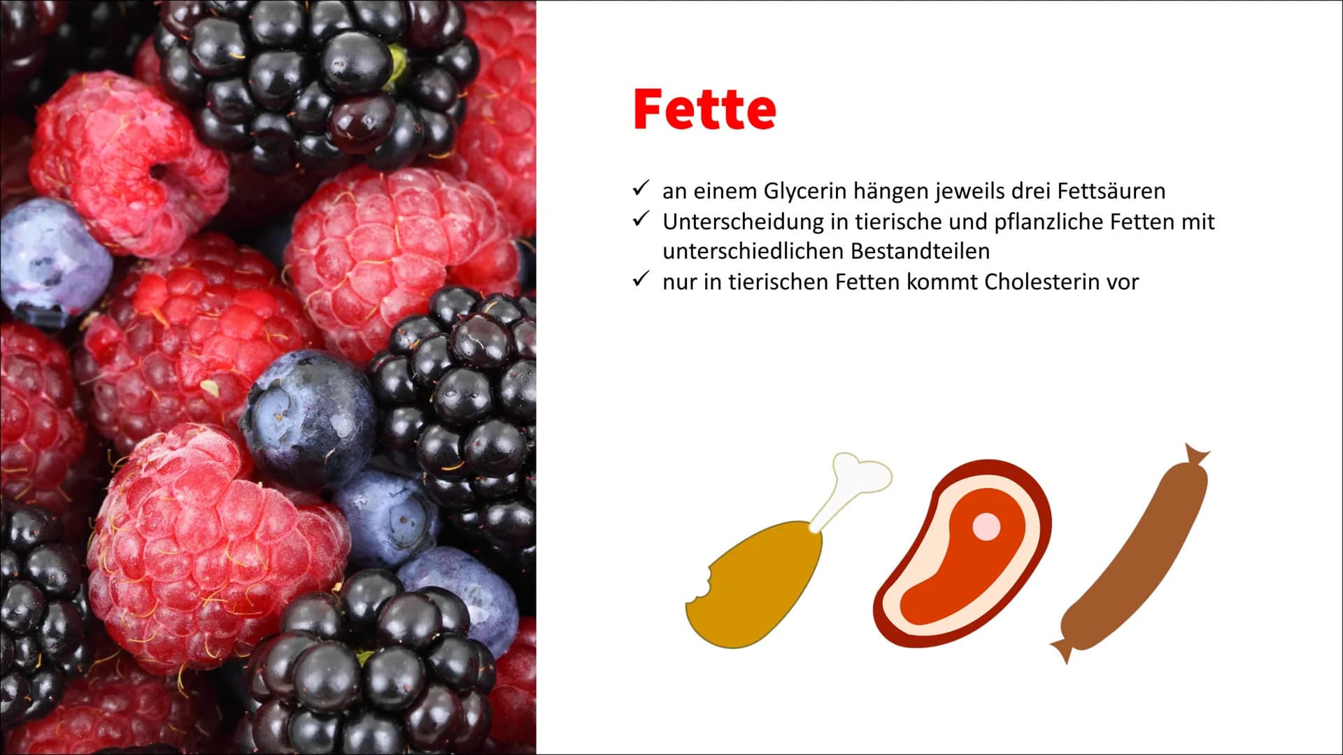 Ernährung Ernährung
✓ Nährstoffe
O Kohlenhydrate unterteilt man weiter in Mono-, Di- und Polysaccharide (Einfach-,
Zweifach- und Dreifachzuc