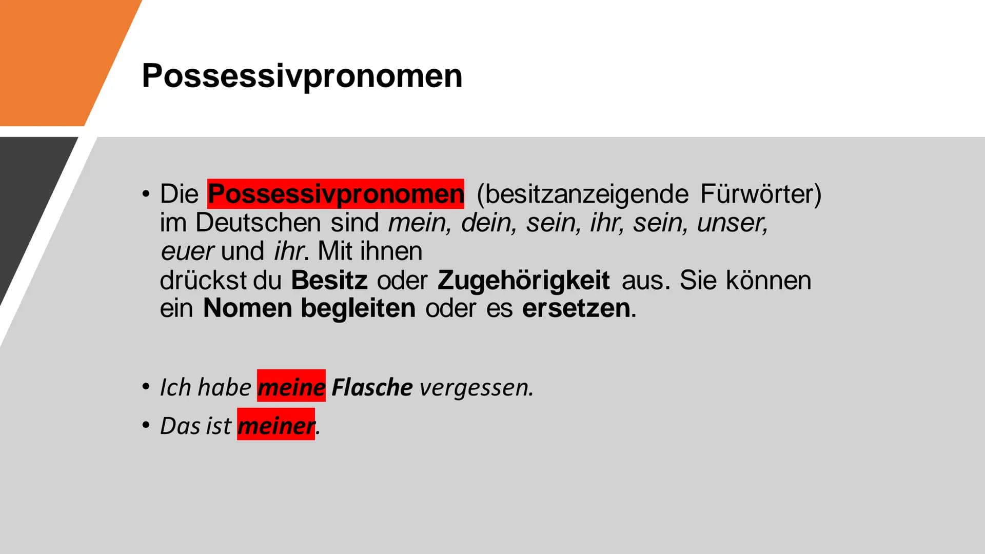 FLBK-Hamm
HH1H
Deutsch: Herr. Stöppel
Miguel, Daniel, Benedikt, Sinan, Eymen
Pronomen
Pronomen (Fürwörter) verwendest du, um ein Nomen (Name