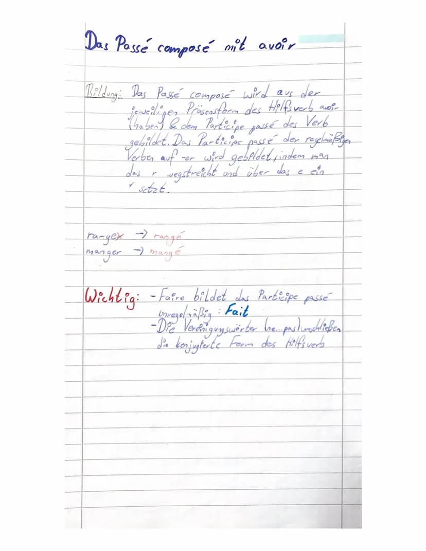 Passé composé
Beim Passé composé geht es um
einmalige oder aufeinanderfolgende
Handlungen in der Vergangenheit.
Leitfrage: Was geschah (dann