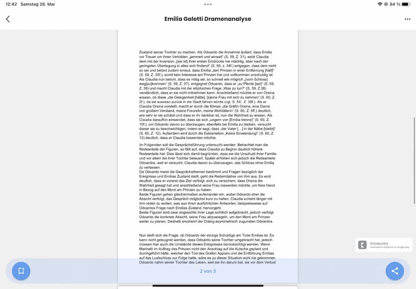 Deutsch
1. Einleitung Einordnung
2. Hauptteil (2.1 Inhalt. 2.2 sprachliche Form)
3. Schluss
4. Structur
5. Personen (Beziehung zu einander)
