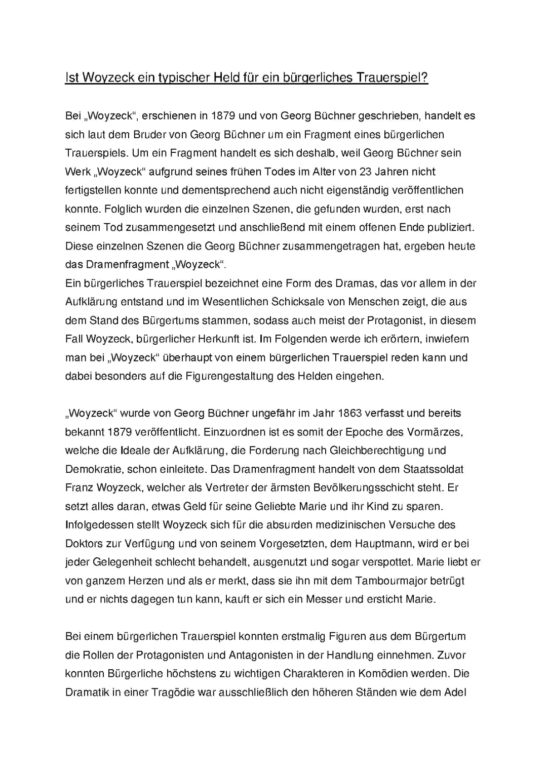 Woyzeck: Eine einfache Zusammenfassung und spannende Fakten